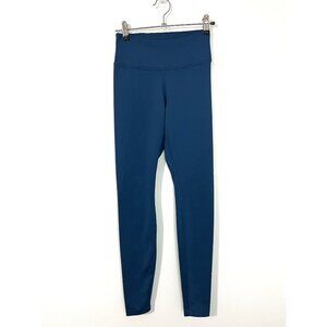 Nike Blue Gold Checkmark High Rise Full Leggings Workout Active Size XS